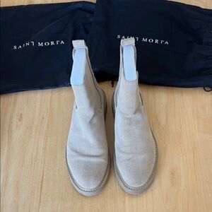 Saint Morta Men's Suede Chelsea Boots - Cream